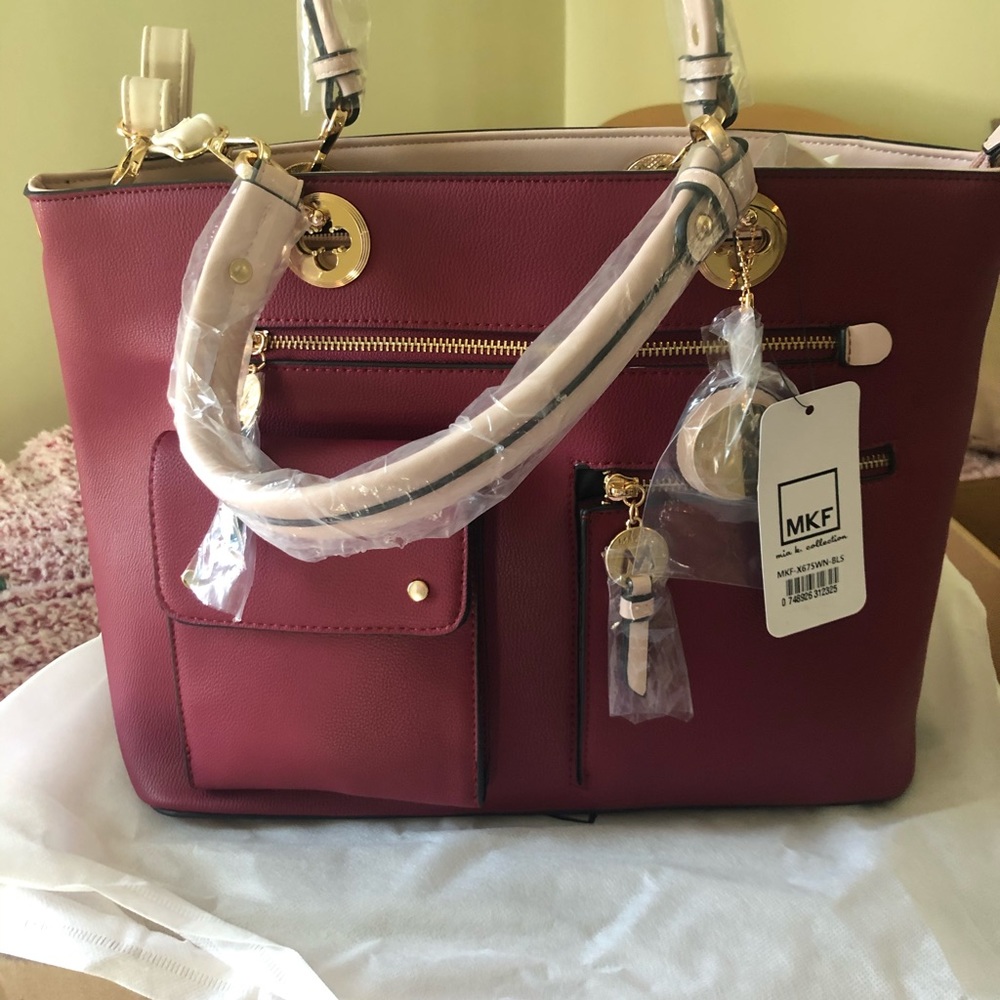 MKF- LARGE WINE COLORED BAG